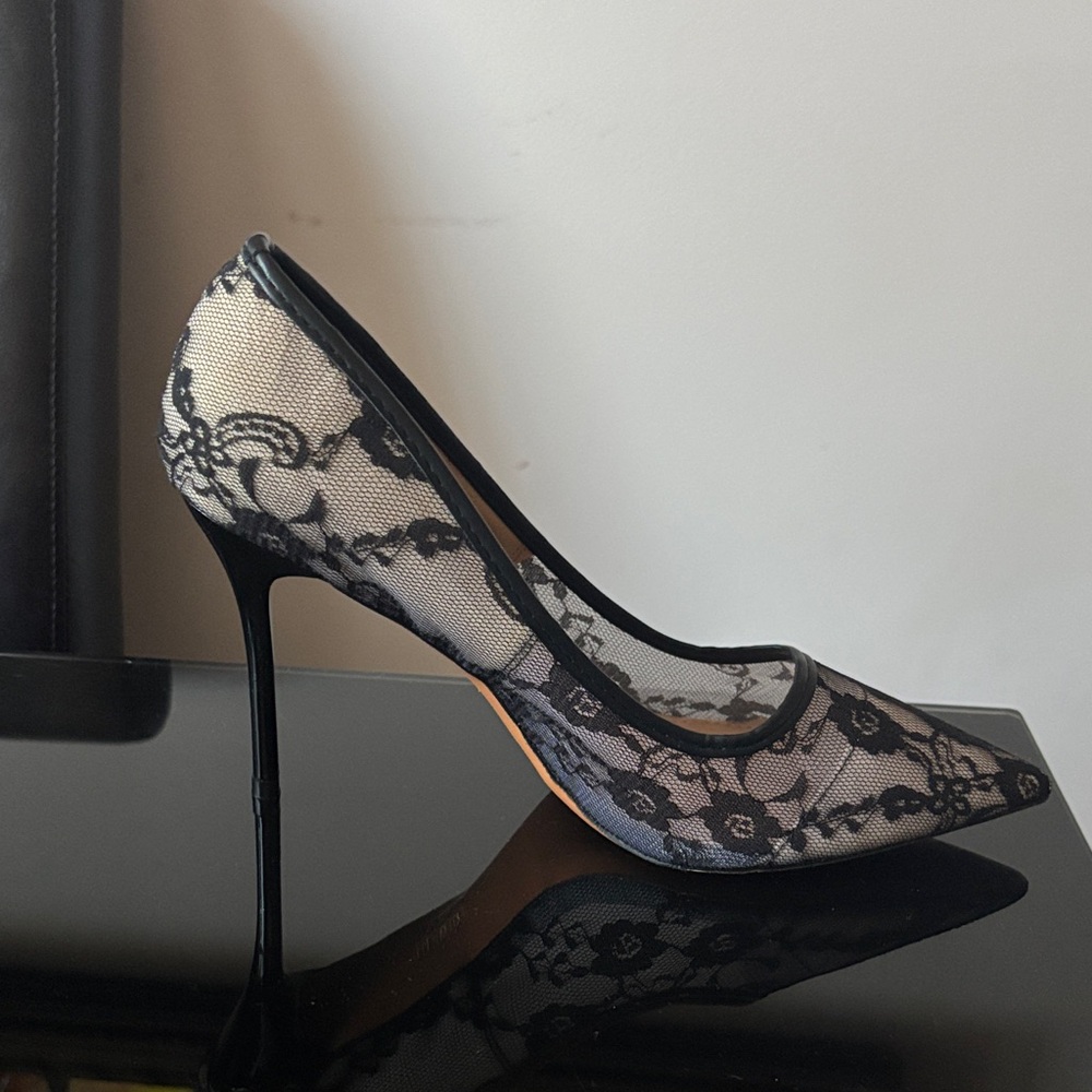 Elegant Black Lace Stiletto Heels